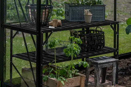 Alu Bord med Hylde - Sort